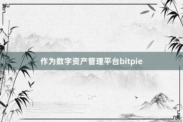 作为数字资产管理平台bitpie