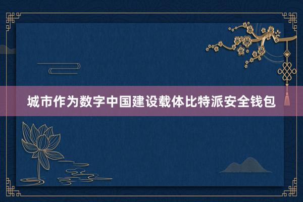 城市作为数字中国建设载体比特派安全钱包