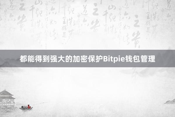 都能得到强大的加密保护Bitpie钱包管理