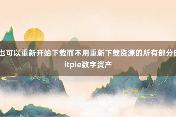 也可以重新开始下载而不用重新下载资源的所有部分Bitpie数字资产