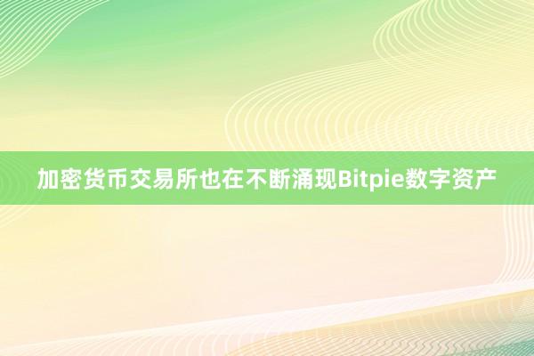 加密货币交易所也在不断涌现Bitpie数字资产