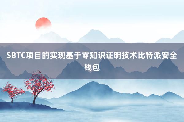 SBTC项目的实现基于零知识证明技术比特派安全钱包