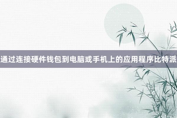 通过连接硬件钱包到电脑或手机上的应用程序比特派